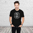 Man wearing the Hitting 30 is Essential 30th birthday t-shirt in black