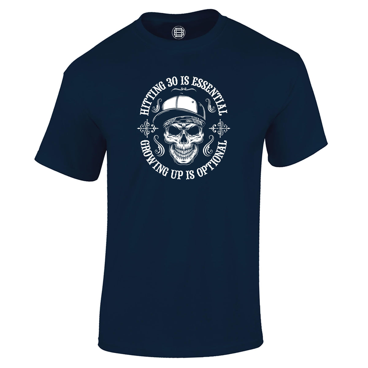 Hitting 30 is Essential 30th birthday t-shirt in navy