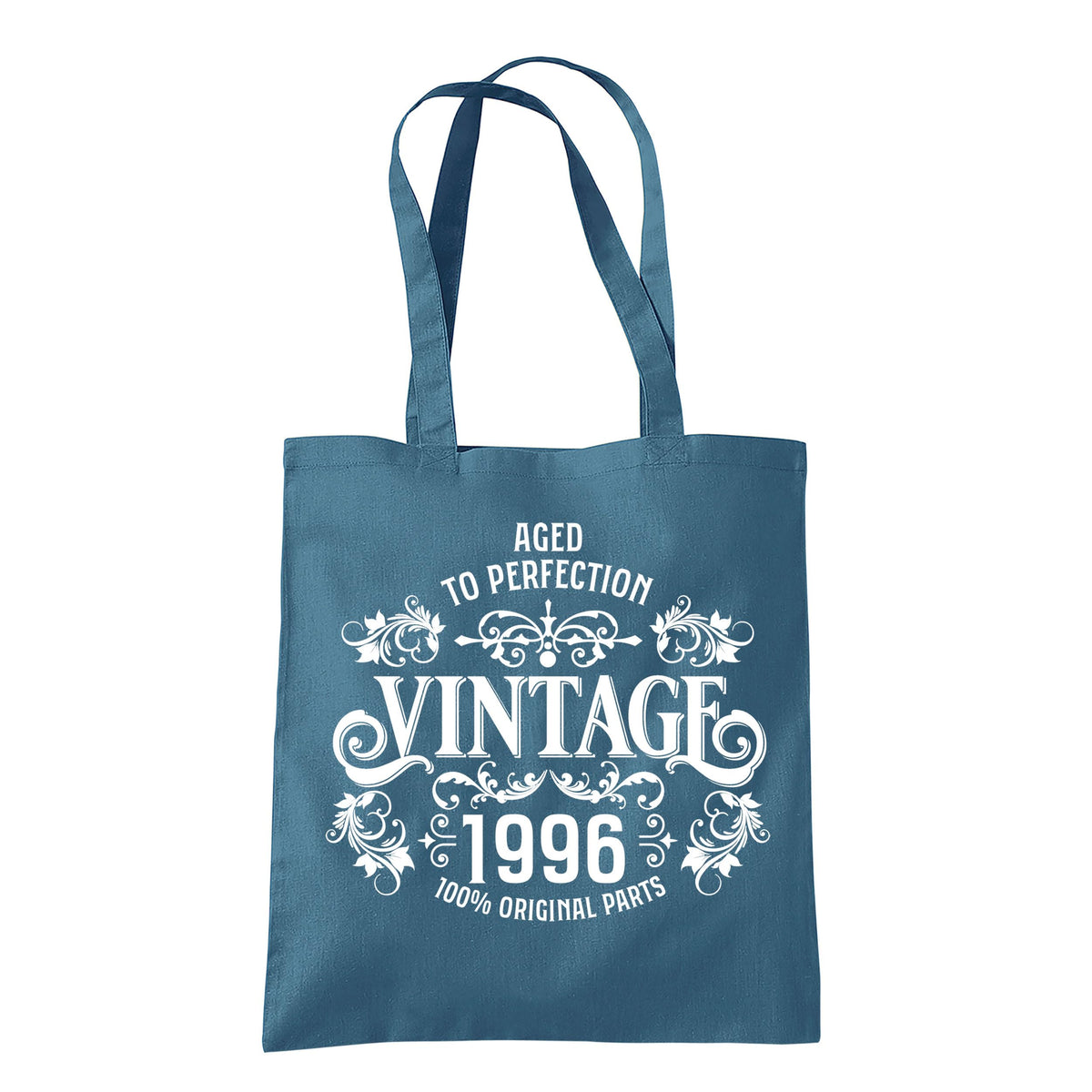 Vintage 1996 Aged to Perfection 30th birthday tote bag in airblue