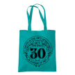 Being 30 is a Work of Art 30th birthday tote bag in emerald