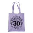 Being 30 is a Work of Art 30th birthday tote bag in lavender