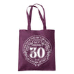 Being 30 is a Work of Art 30th birthday tote bag in plum