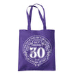 Being 30 is a Work of Art 30th birthday tote bag in purple