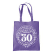 Being 30 is a Work of Art 30th birthday tote bag in violet