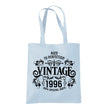 Vintage 1996 Aged to Perfection 30th birthday tote bag in pastel blue