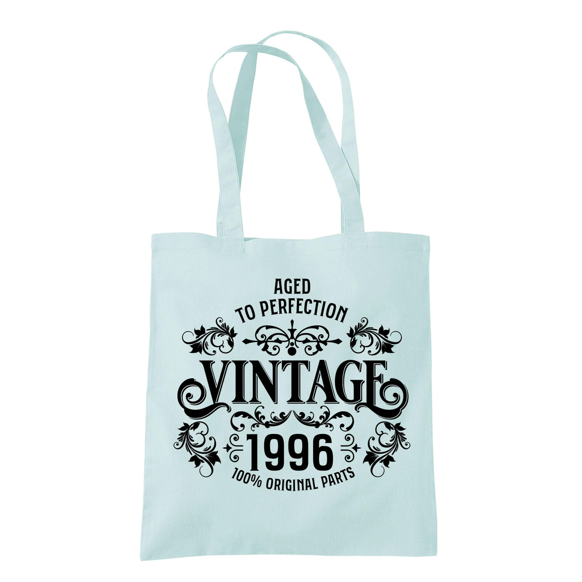 Vintage 1996 Aged to Perfection 30th birthday tote bag in pastel mint