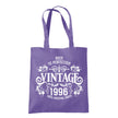Vintage 1996 Aged to Perfection 30th birthday tote bag in violet