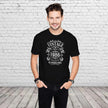 Man wearing the Vintage 1986 All Original Parts 40th birthday t-shirt in black