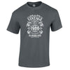 Vintage 1986 All Original Parts 40th birthday t-shirt in charcoal