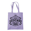 Vintage 1986 Aged to Perfection 40th birthday tote bag in lavender