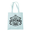 Vintage 1986 Aged to Perfection 40th birthday tote bag in pastel mint