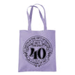 Being 40 is a Work of Art 40th birthday tote bag in lavender