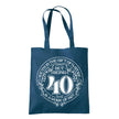 Being 40 is a Work of Art 40th birthday tote bag in petrol