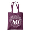 Being 40 is a Work of Art 40th birthday tote bag in plum