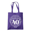 Being 40 is a Work of Art 40th birthday tote bag in purple