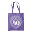 Being 40 is a Work of Art 40th birthday tote bag in violet