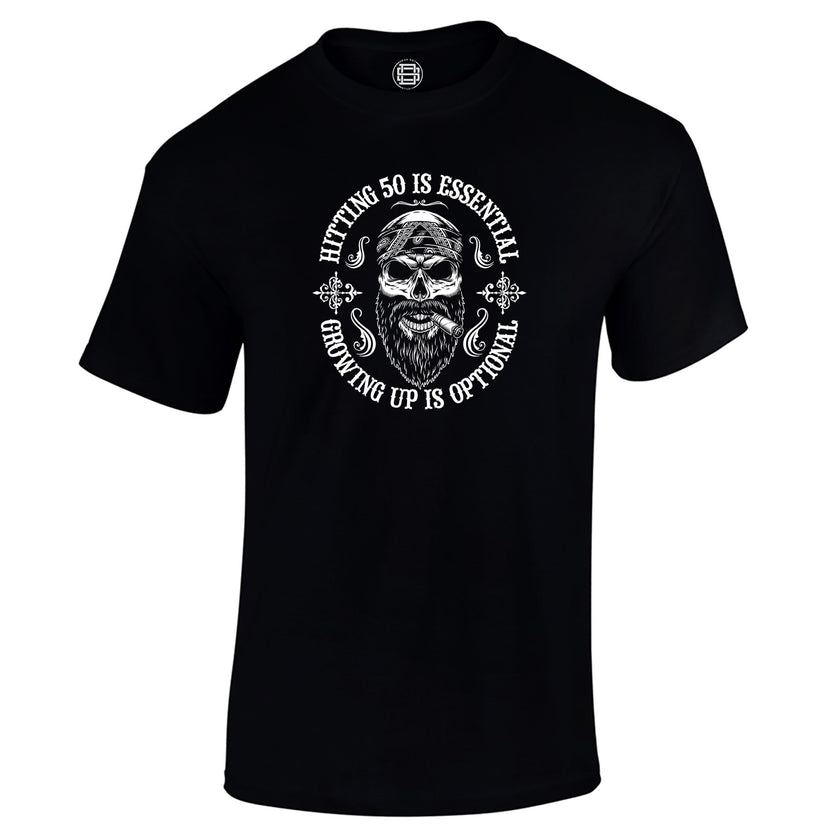 Hitting 50 is Essential 50th birthday t-shirt in black