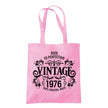 Vintage 1976 Aged to Perfection 50th birthday tote bag in classic pink