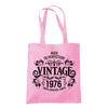 Vintage 1976 Aged to Perfection 50th birthday tote bag in classic pink