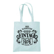 Vintage 1976 Aged to Perfection 50th birthday tote bag in pastel mint