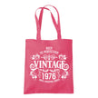 Vintage 1976 Aged to Perfection 50th birthday tote bag in raspberry pink