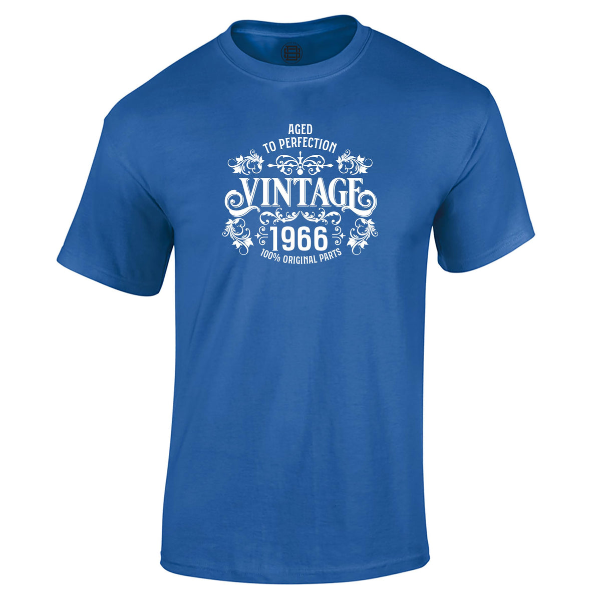 Vintage 1966 Aged to Perfection 60th birthday t-shirt in royal blue