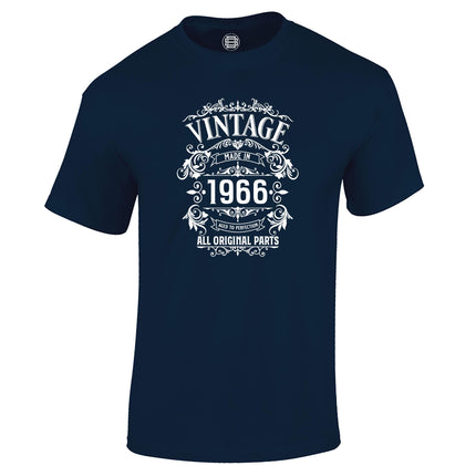 Vintage 1966 All Original Parts 60th birthday t-shirt in navy