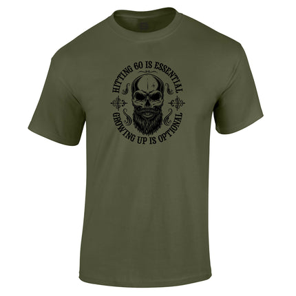 Hitting 60 is Essential 60th birthday t-shirt in military green