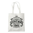 Vintage 1966 Aged to Perfection 60th birthday tote bag in natural