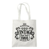 Vintage 1966 Aged to Perfection 60th birthday tote bag in natural