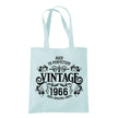 Vintage 1966 Aged to Perfection 60th birthday tote bag in pastel mint