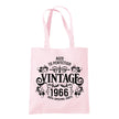 Vintage 1966 Aged to Perfection 60th birthday tote bag in pastel pink
