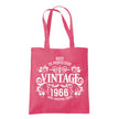 Vintage 1966 Aged to Perfection 60th birthday tote bag in raspberry pink
