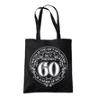 Being 60 is a Work of Art 60th birthday tote bag in black