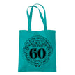 Being 60 is a Work of Art 60th birthday tote bag in emerald