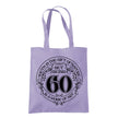 Being 60 is a Work of Art 60th birthday tote bag in lavender