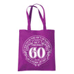 Being 60 is a Work of Art 60th birthday tote bag in magenta