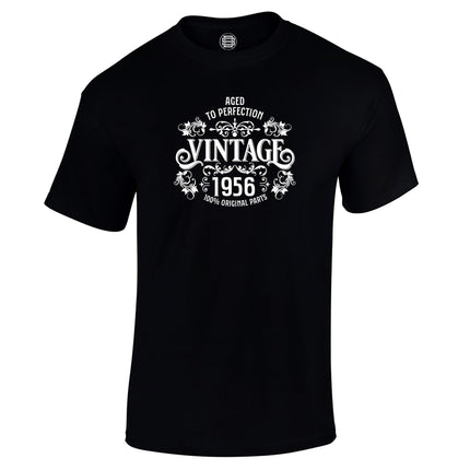 Vintage 1956 Aged to Perfection 70th birthday t-shirt in black