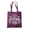 Vintage 1956 Aged to Perfection 70th birthday tote bag in plum