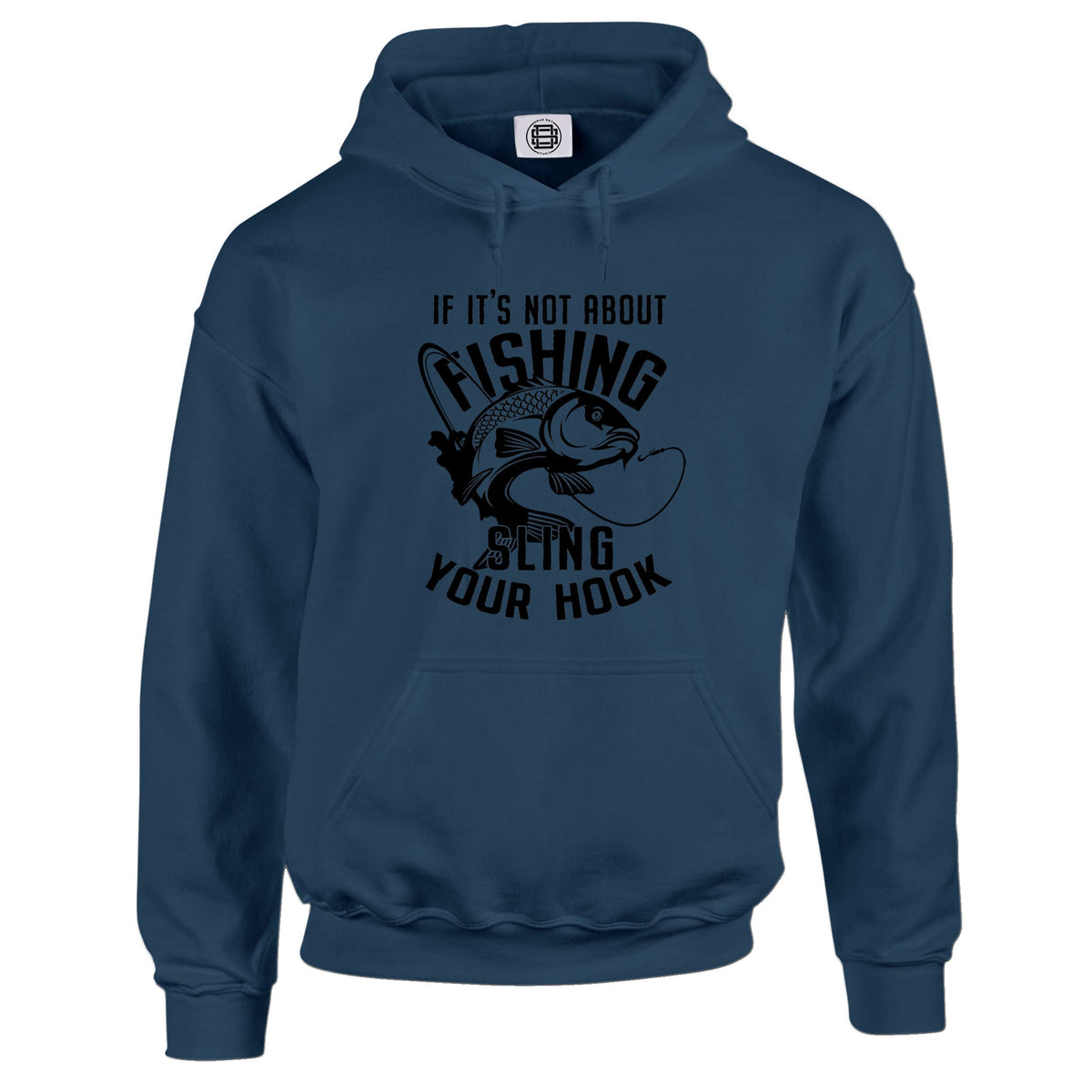 Sling Your Hook carp fishing hoodie in airforce blue