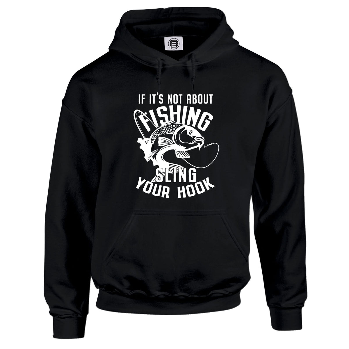 Sling Your Hook carp fishing hoodie in black