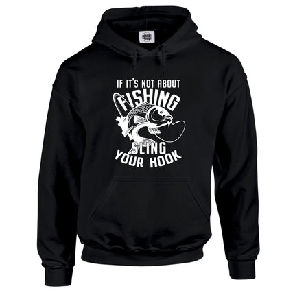 Sling Your Hook carp fishing hoodie in black