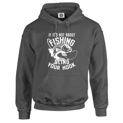 Sling Your Hook carp fishing hoodie in steel grey