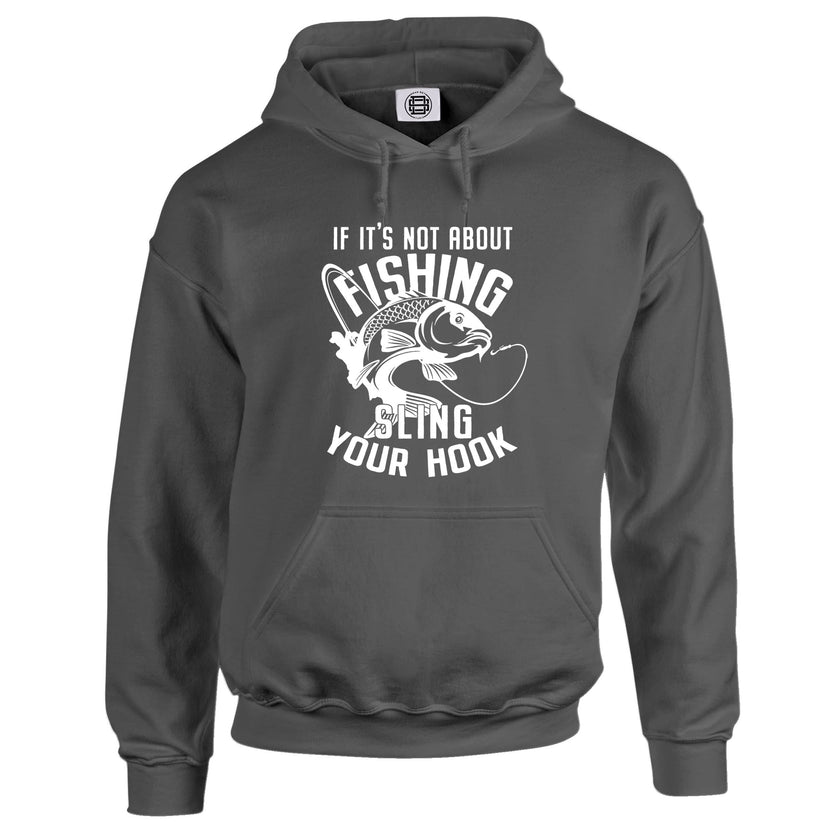 Sling Your Hook carp fishing hoodie in steel grey