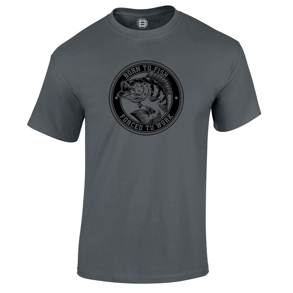 Born to Fish carp fishing t-shirt in charcoal