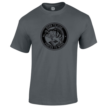 Born to Fish carp fishing t-shirt in charcoal