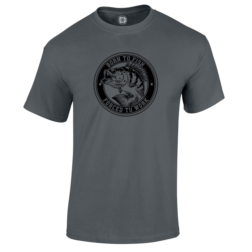 Born to Fish carp fishing t-shirt in charcoal