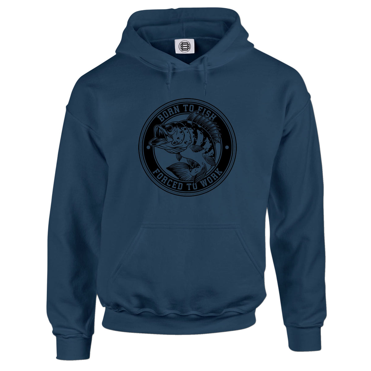 Born to Fish fishing hoodie in airforce blue