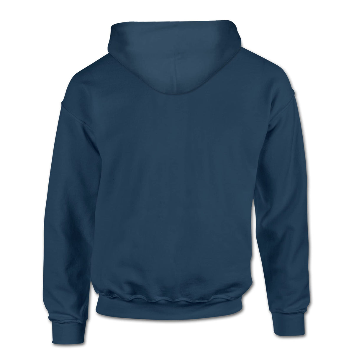 Back of the plain airforce blue fishing hoodie