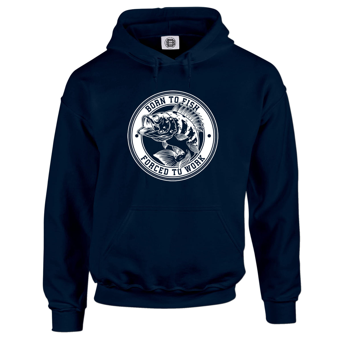 Born to Fish fishing hoodie in french navy